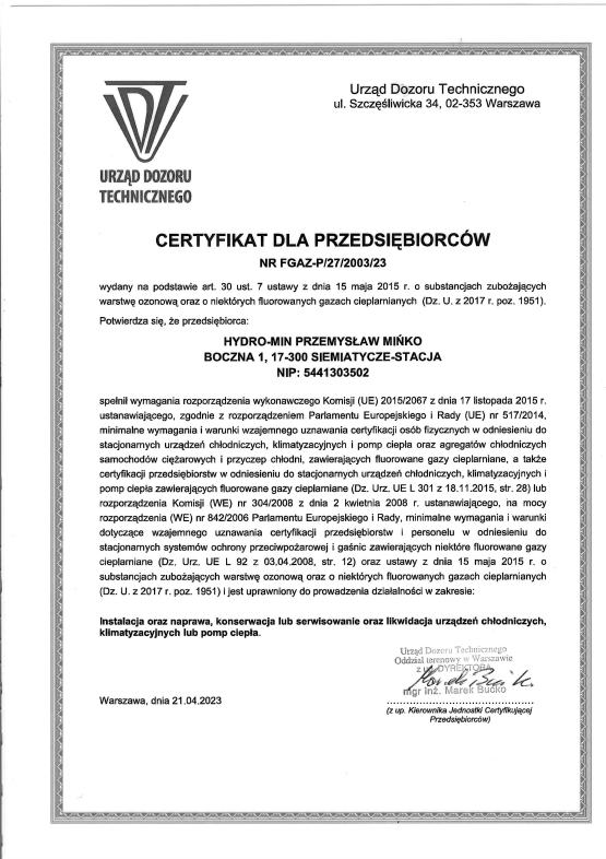 Certyfikat 2